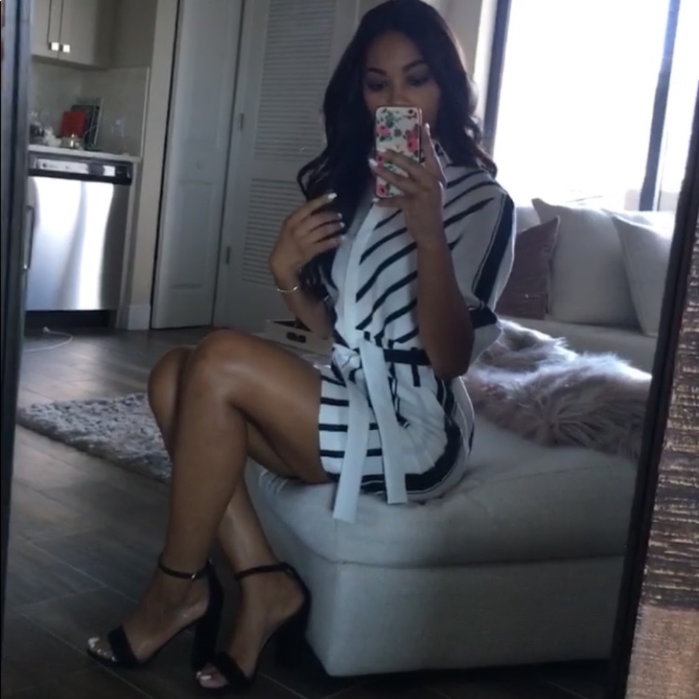 Maje Striped Shirt Dress Sz 1 | Color: B/W